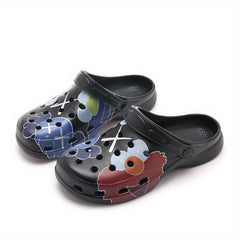 Men's Cartoon Print Platform Clogs