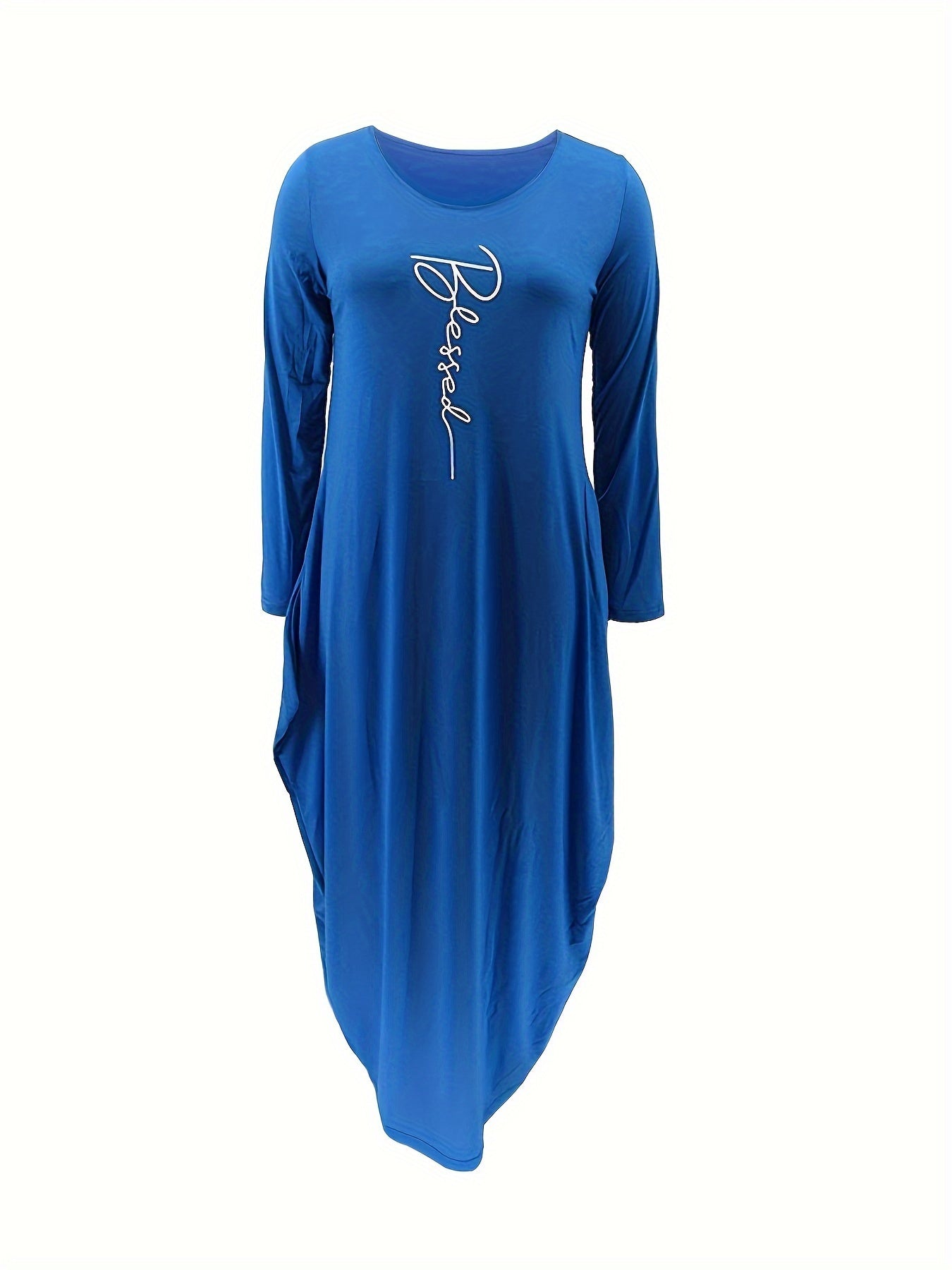  Letter Knot Sleeve Maxi Dress High Stretch
