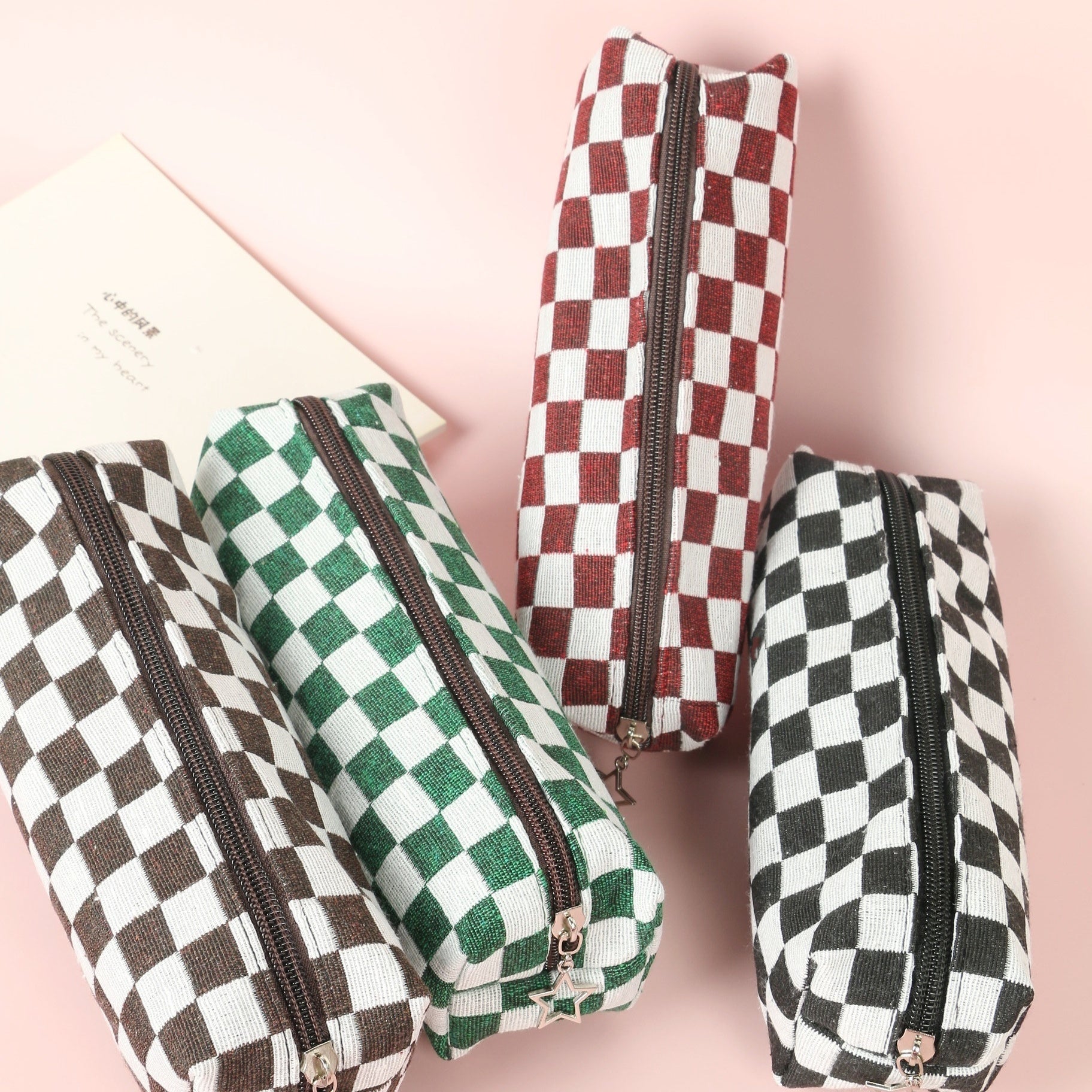 Plaid Pencil Case for Students and Stationery