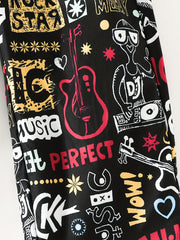 Girls Graffiti Style Loose Joggers Sweatpants High Waist Trousers
