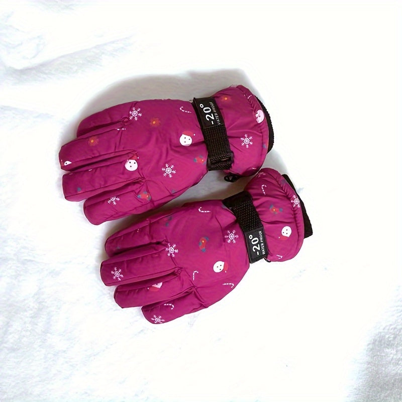 Kids Waterproof Ski Gloves for Cold Weather, Ages 6-10