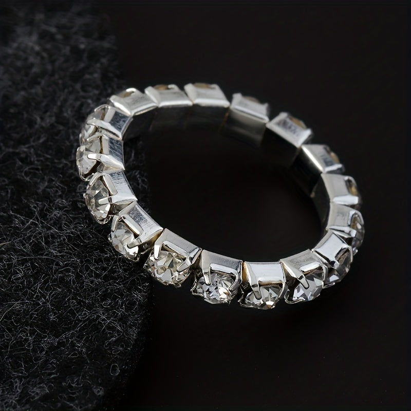 Men's Elastic Ring with Artificial Diamond