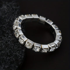 Men's Elastic Ring with Artificial Diamond