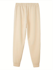  Heart Print Fleece Liner Joggers