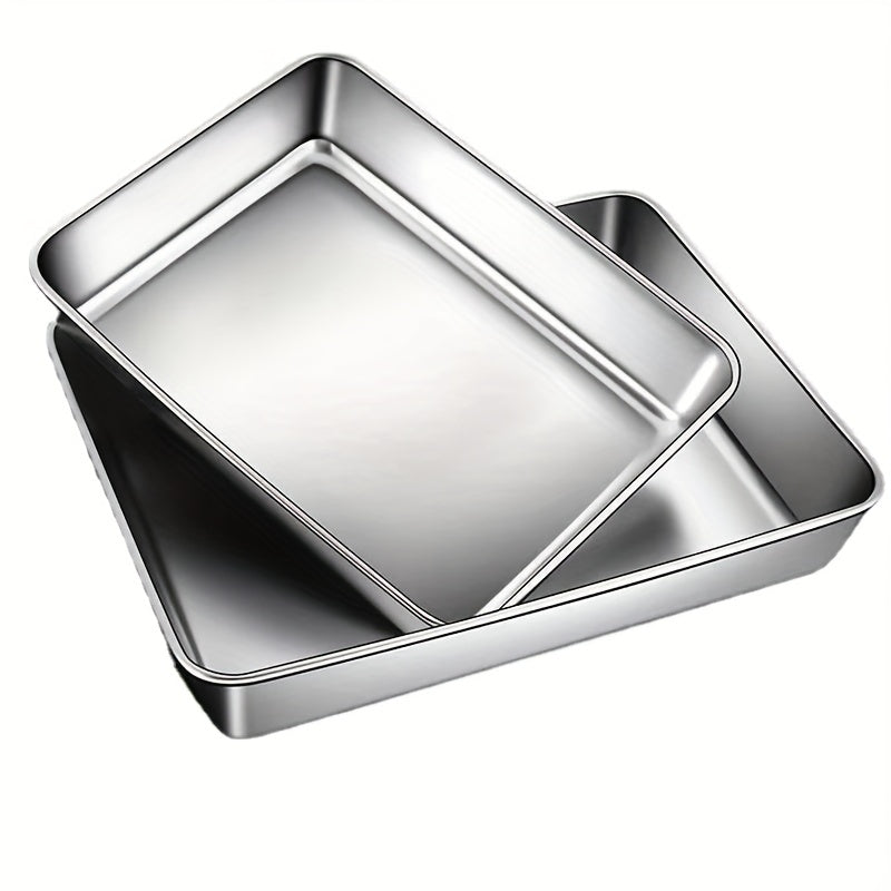 Stainless Steel Square Tray Vegetable Plate Baking Shallow Tray