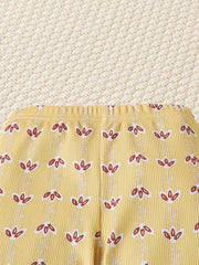 2pcs Butterfly & Flowers Print Leggings Set For Toddler Girls