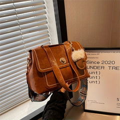 Vintage Messenger Bag Women Ethnic Strap Crossbody Faux Leather Purse