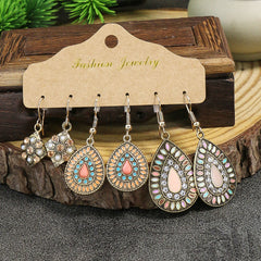 Vintage Style Turquoise Dangle Earrings Geometric Shape