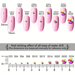 800pcs Round Nail Art Flat Backs Acrylic Rhinestones