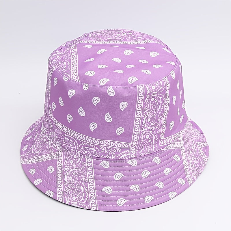 Paisley Pattern Bucket Hat Ethnic Style Couple Sunshade