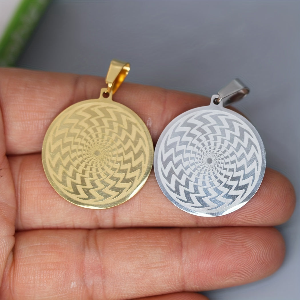 Round Rune Pendant for Necklaces and Bracelets, 0.98-inch