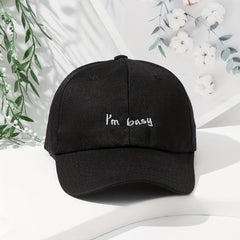 Busy Letter Embroidered Baseball Cap Sun Hat Outdoor Peaked Cap