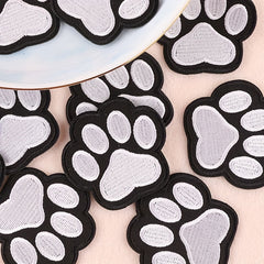10pcs Cartoon Puppy Paw Prints Embroidery Patches Iron On / Sew On For Jackets