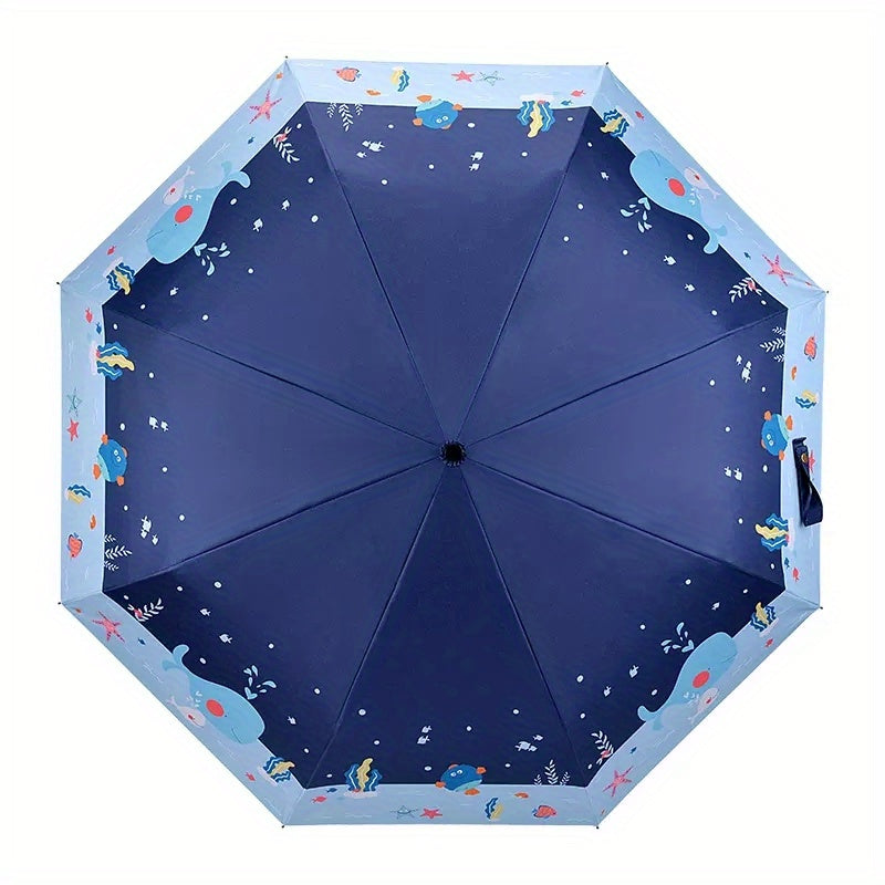 Kids Folding Umbrella Cartoon Print UV Protection Umbrella