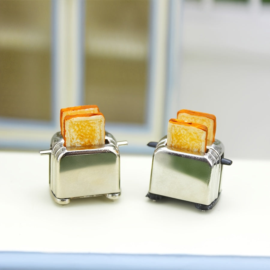 Mini Metal Breakfast Toaster Model for Dollhouse Kitchen Scene
