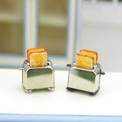 Mini Metal Breakfast Toaster Model for Dollhouse Kitchen Scene