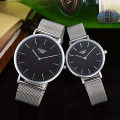 KUERST Mesh Strap Ultra thin Quartz Watch Romantic Love Element Wrist Watch