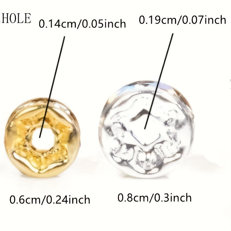 100 Round Rhinestone Spacing Beads 6mm 8mm Crystal Loose Beads Set