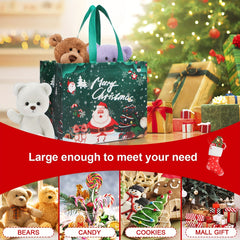 12pcs Christmas Gift Bags Large Xmas Party Favors Tote Bags With Handles