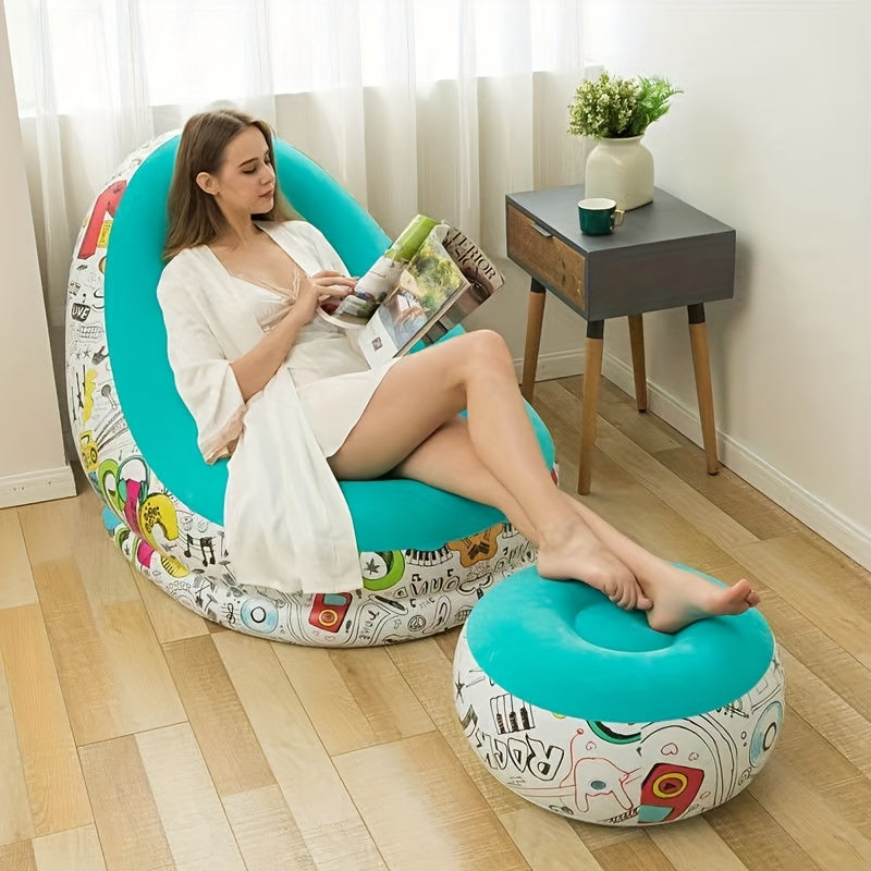 Inflatable Deck Chair Folding Lounger Sofa Portable for Indoor Outdoor Travel