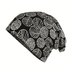 Leaf Print Beanie Turban Cap Soft Lightweight Chemo Hats