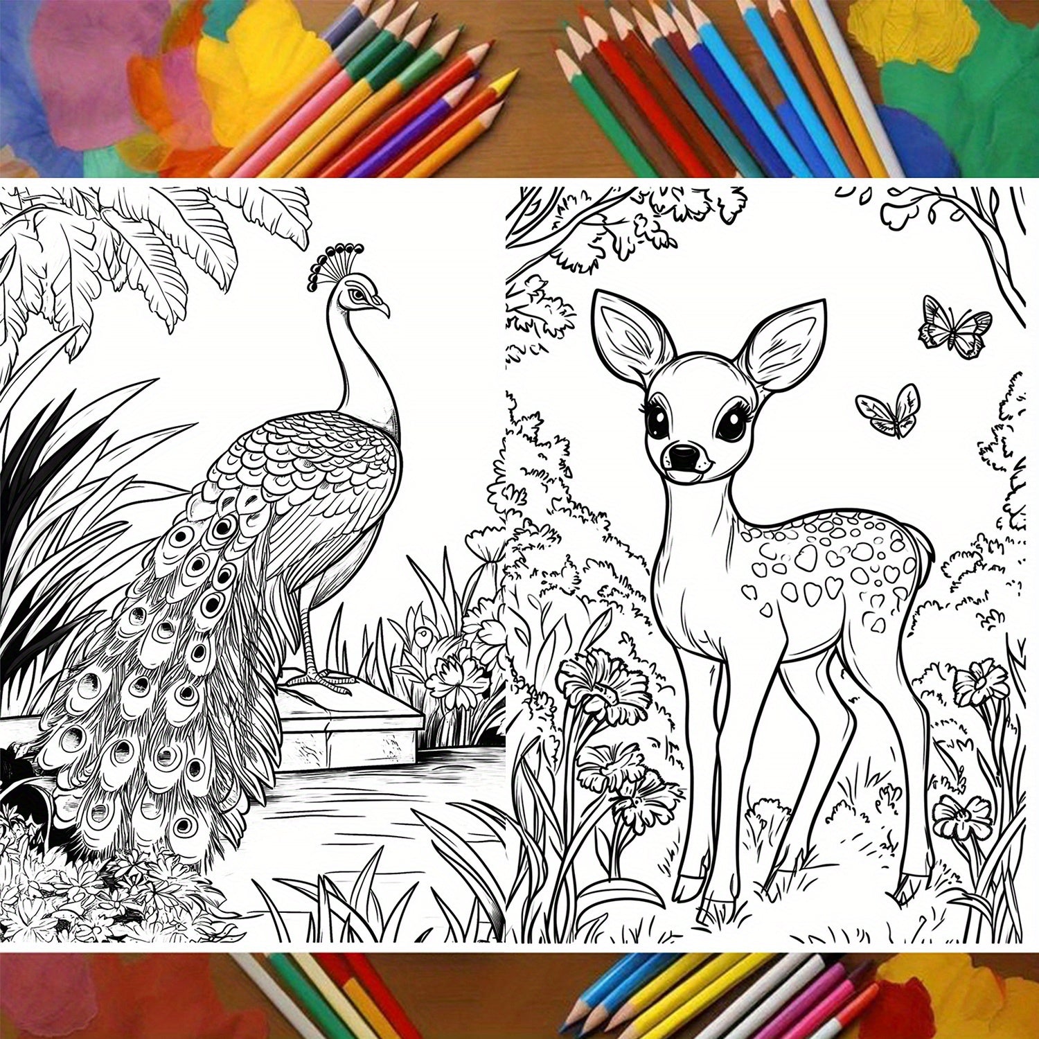 22-Page Landscape Coloring Book 28.5x20.5cm
