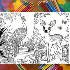 22-Page Landscape Coloring Book 28.5x20.5cm