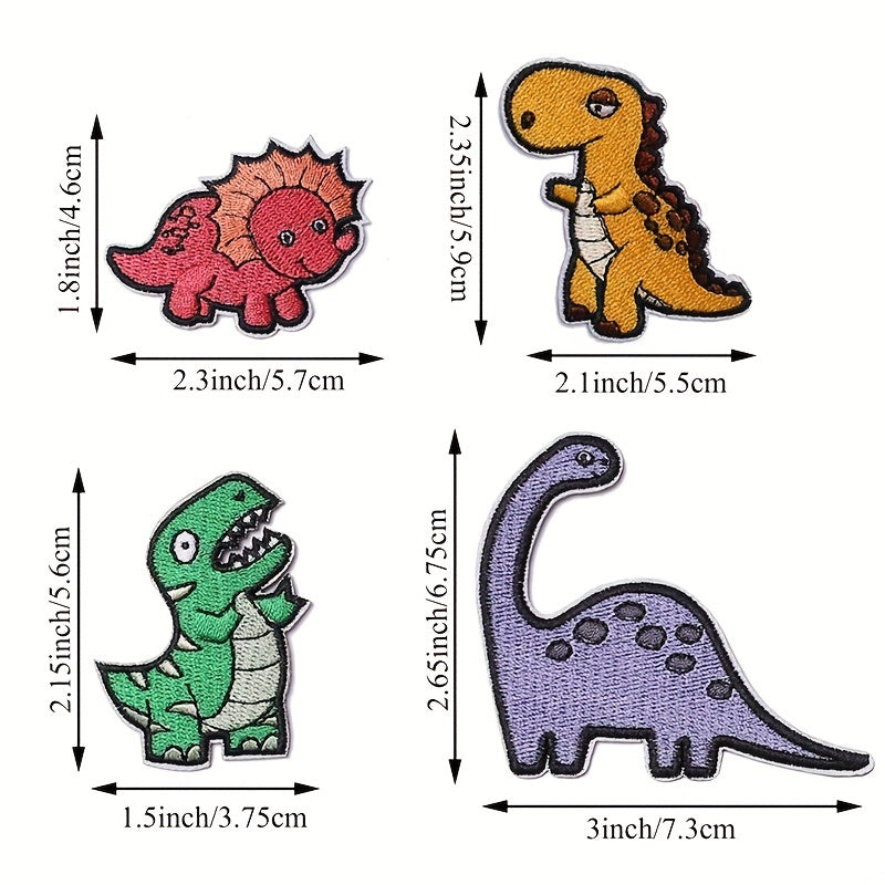 15pcs Dinosaur Iron On Patches Sew On Embroidered Applique Repair Patch