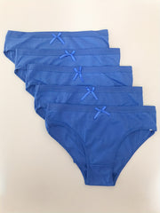 5pcs Solid Bow Tie Briefs Women's Lingerie & Underwear