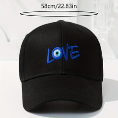 Devil's Eye Embroidery Baseball Cap LOVE Couple Dad Hat