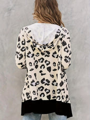  Casual Cardigan Women's Plus Colorblock Leopard Print