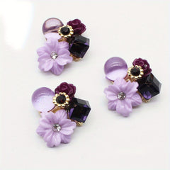 10Pcs 21mm Rhinestone Flower Buttons for DIY Wedding Gift Bouquet Decoration