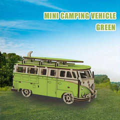 Dopamine Colored Mini Camping Car 3D Puzzle Wooden Enthusiast Holiday Ornament