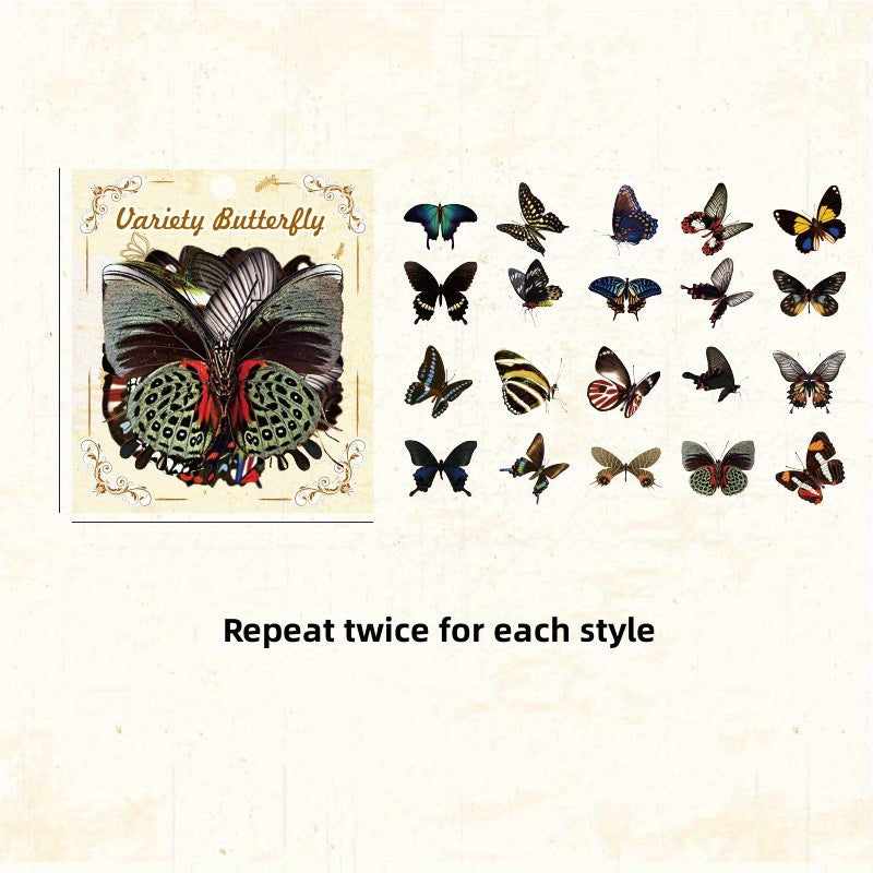 40pcs Butterfly Waterproof Stickers Scrapbooking Label Diary Cup Phone