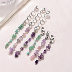 Colorful Stone Tassel Hair Jewelry for Braids Crystal Accessories for Women