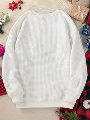 Women's Plus Size Christmas Lounge Top with Cookie & Letter Print