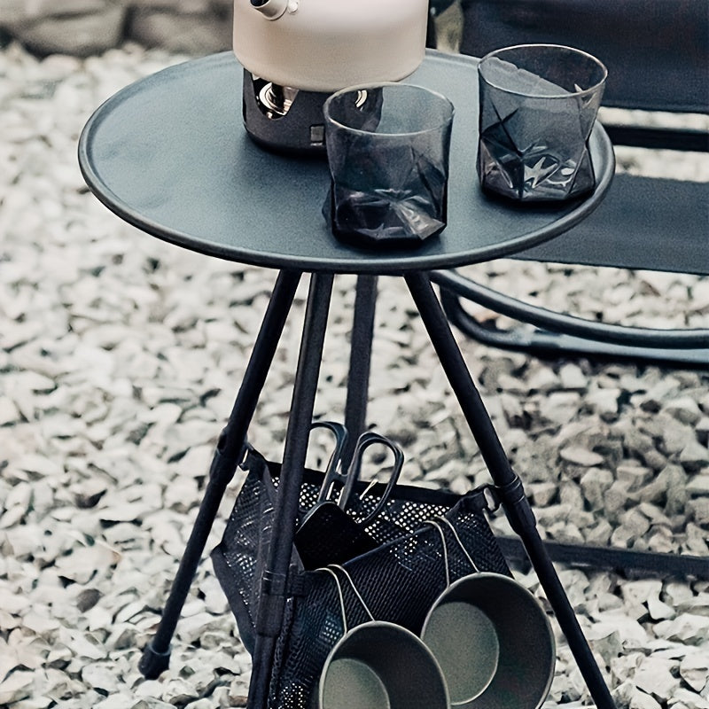 Aluminum Folding Small Round Table Portable Adjustable Camping Coffee Table