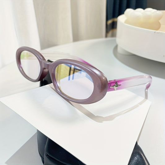 Y2K Oval Sunglasses Punk Star Charm Gradient Glasses UV400