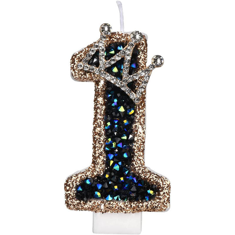 Metallic Powder Birthday Cake Number Candles With Sparkles