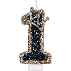Metallic Powder Birthday Cake Number Candles With Sparkles