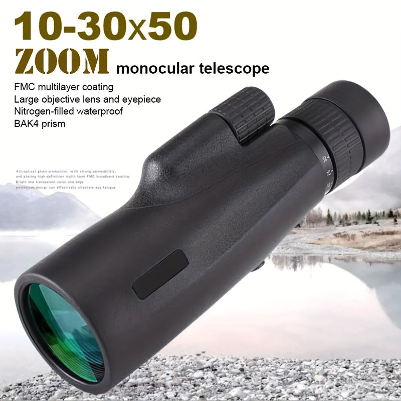 High Power 30x50 Zoom Monocular Telescope With Bak4 Lens
