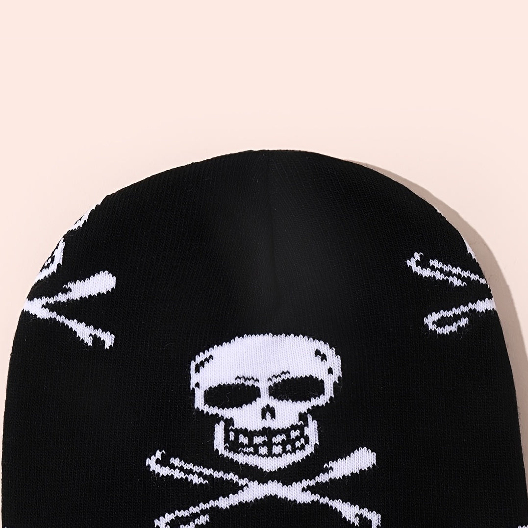Jacquard Skull Mens Knitted Hat