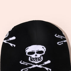 Jacquard Skull Mens Knitted Hat