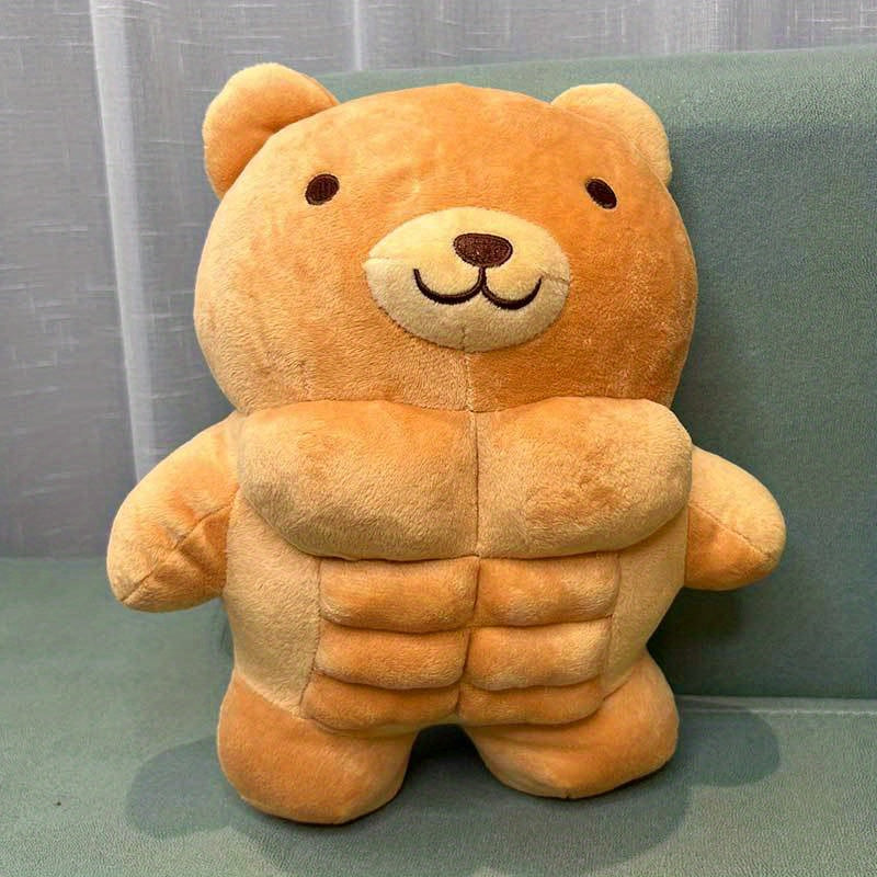 11in Big Muscle Teddy Bear Plush Toy Lion Animal Doll