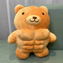 11in Big Muscle Teddy Bear Plush Toy Lion Animal Doll