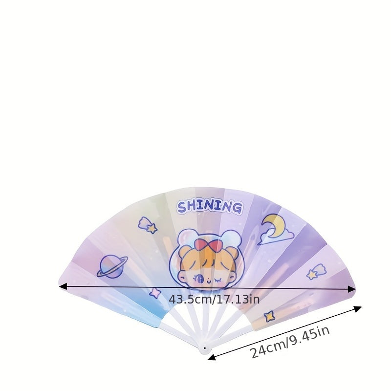 Students Cartoon Folding Fan Bunny Pattern Handheld Small Fan