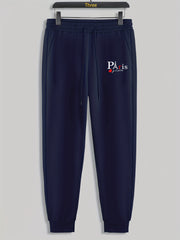 Paris Tower Print Men's Drawstring Sweatpants for Running Jogging