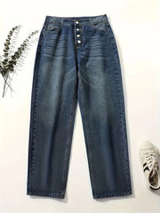  Distressed High Rise Loose Fit Jeans