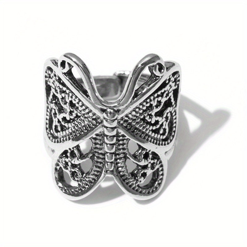 Vintage Butterfly Ring For Men Open Adjustable Casual Jewelry Gift
