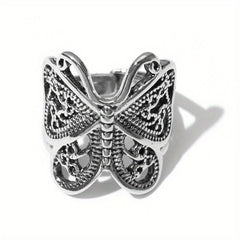 Vintage Butterfly Ring For Men Open Adjustable Casual Jewelry Gift